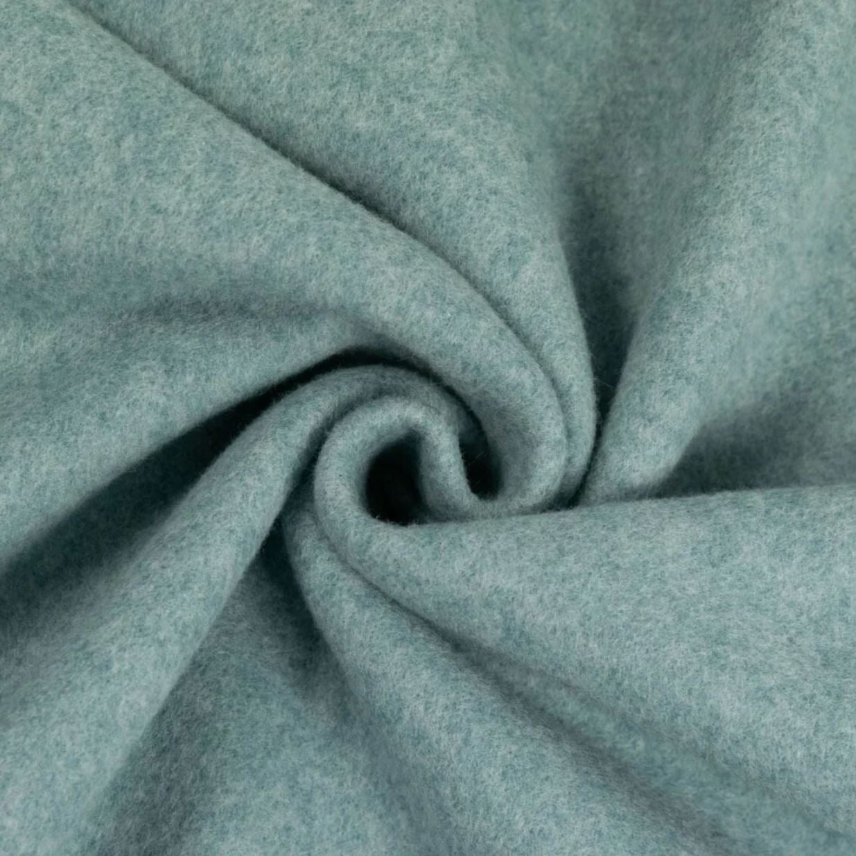 Bio Baumwoll Fleece Stoff uni mint / hellpetrol Organic Baumwolle - Preis gilt für 0,50m hochwertig